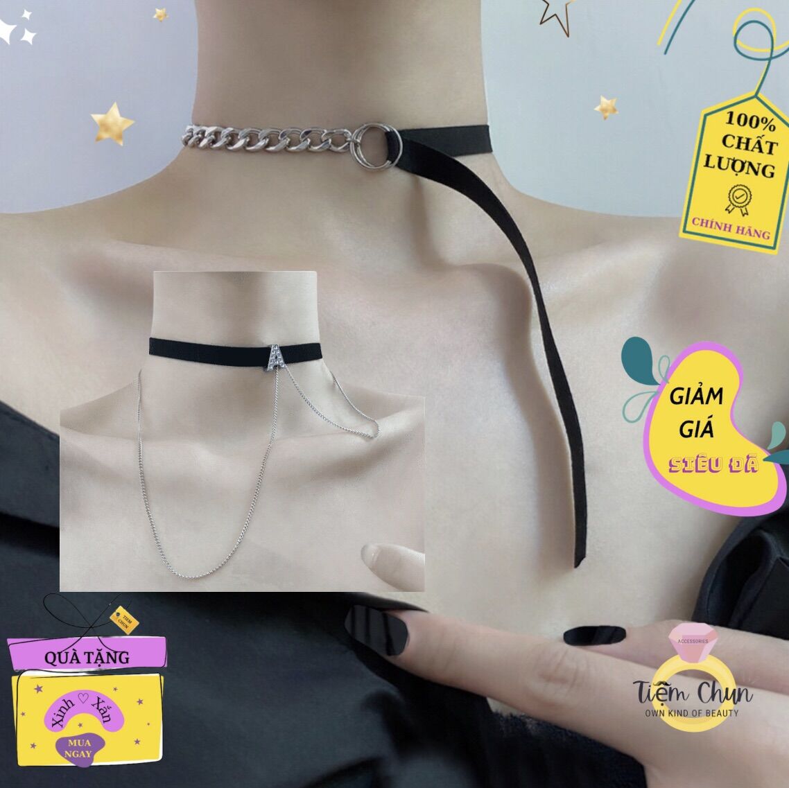 Vòng cổ chocker cá tính - Tiệm Chun