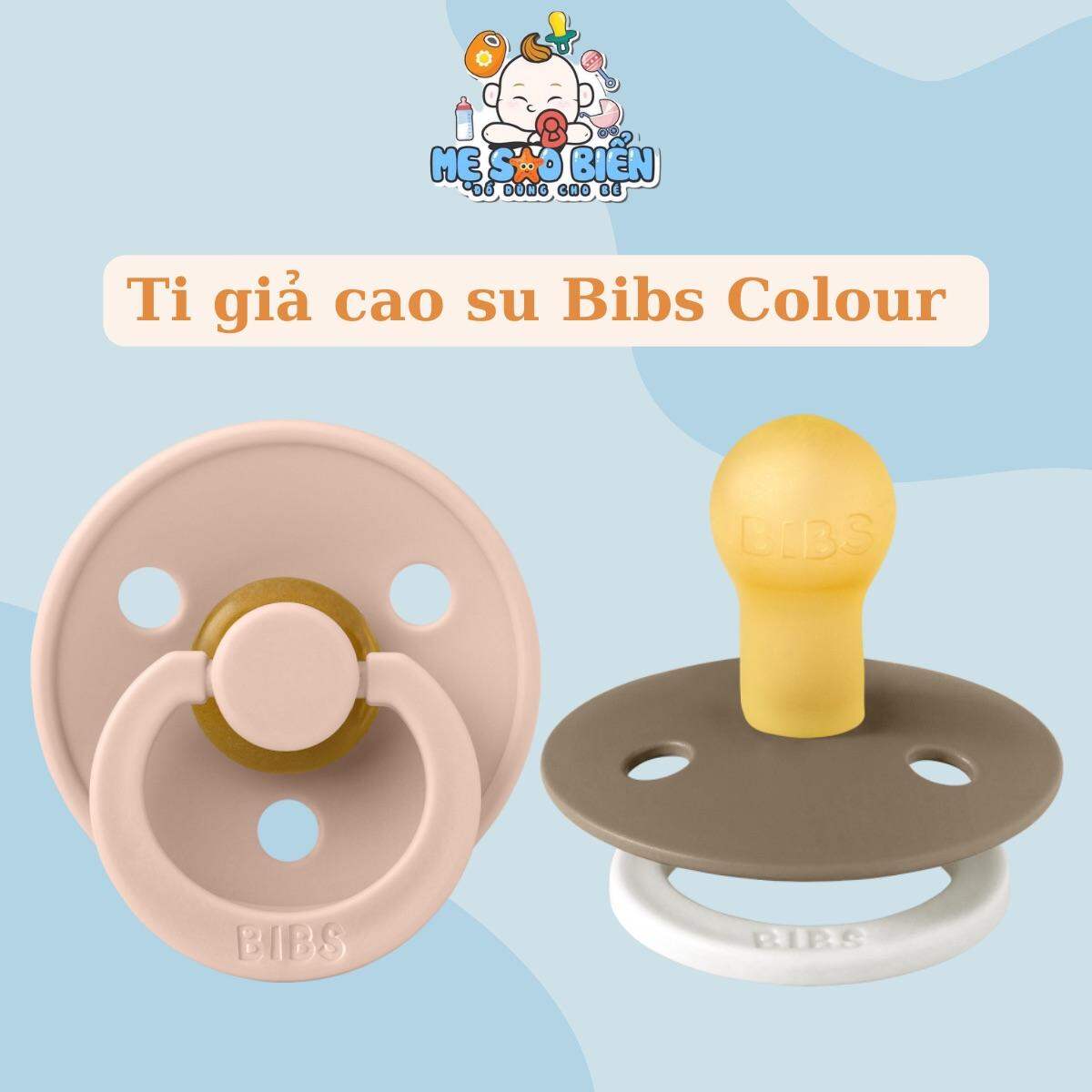 Ti giả cao su tự nhiên BIBS COLOUR (kèm nắp trứng)
