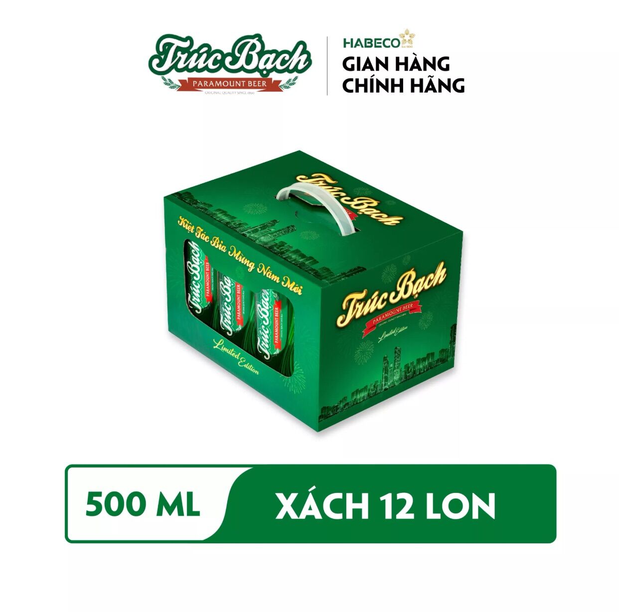 1 thùng bia trúc bạch 12 lon 500ml