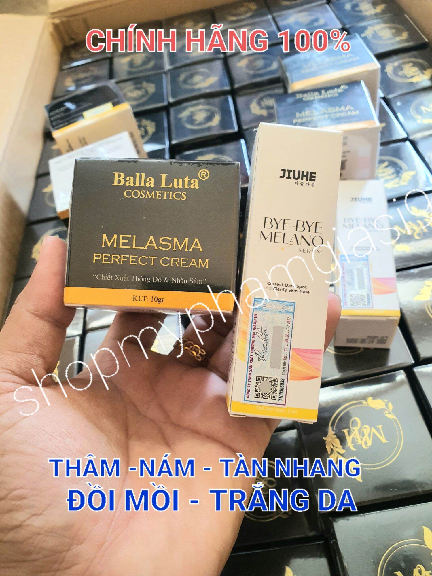 MELASMA PERFECT CREAM (Cao Nám 10gr) Balla Luta và serum Jiuhe Chính hãng
