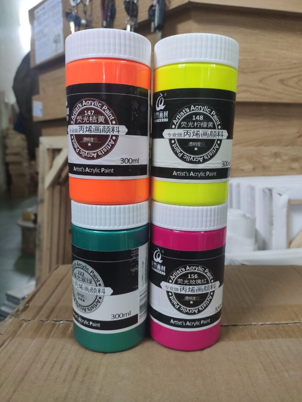 Màu vẽ Acrylic dạ quang, phản quang, neon phát sáng hộp 300ml