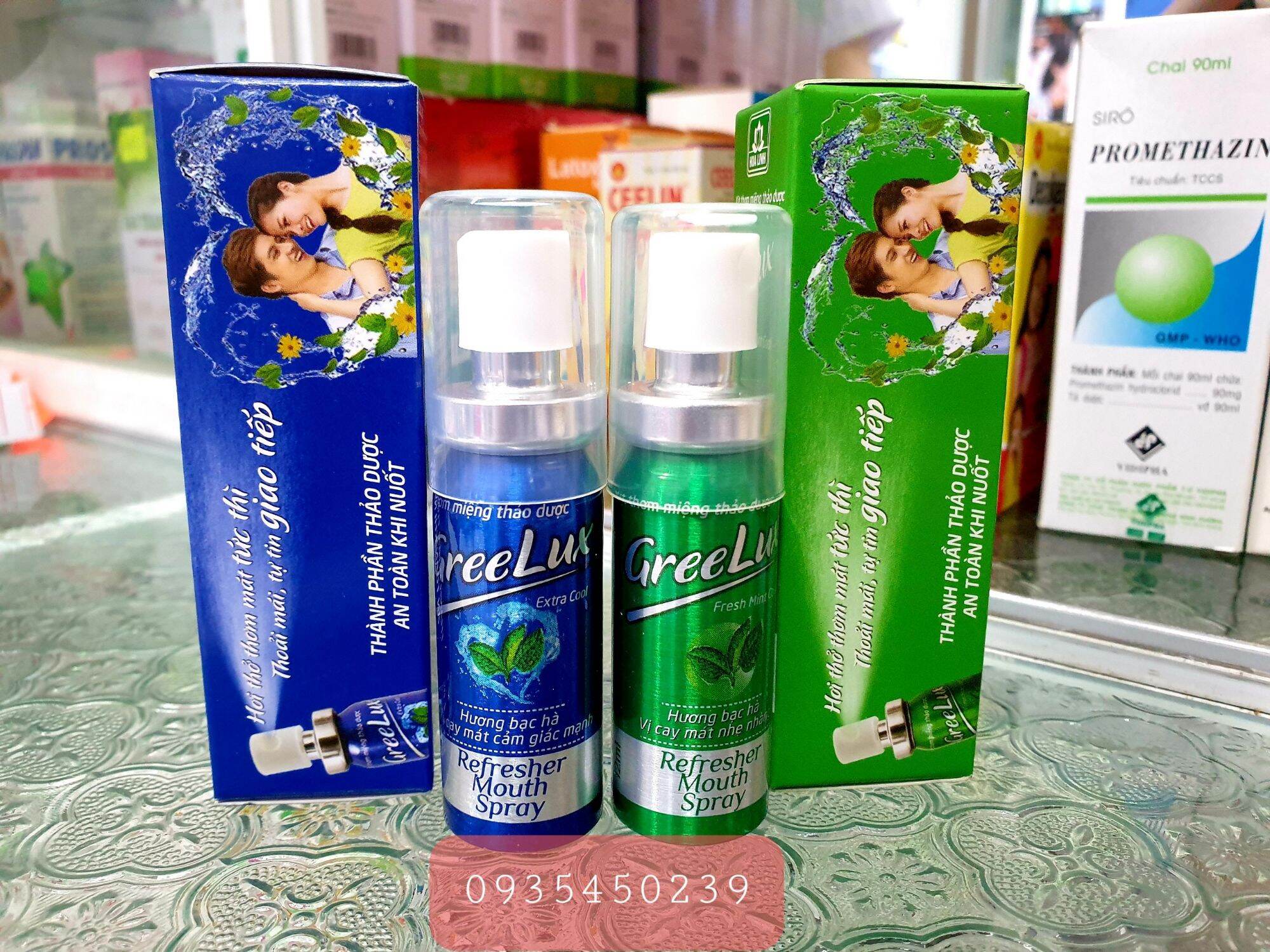 Combe 2 chai xịt thảo dược thơm miệng GREE LUX