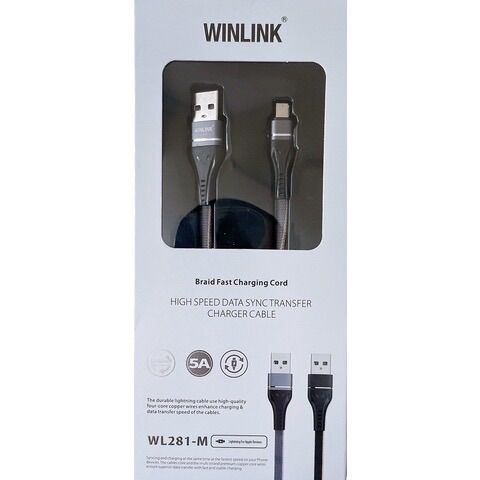 Dây cáp sạc nhanh 5A Winlink 281 đuôi USB - MICRO