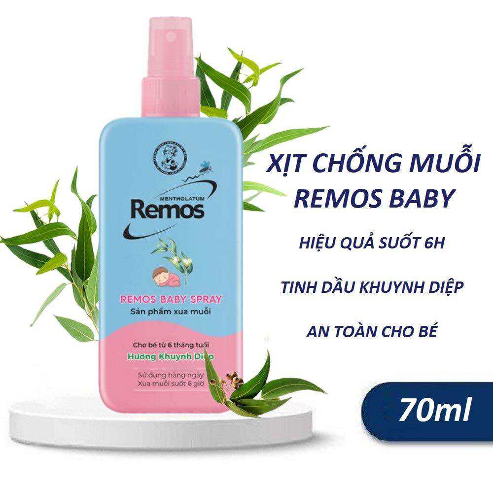 Xịt chống muỗi Remos cho bé từ 6 tháng hương khuynh diệp 70ml