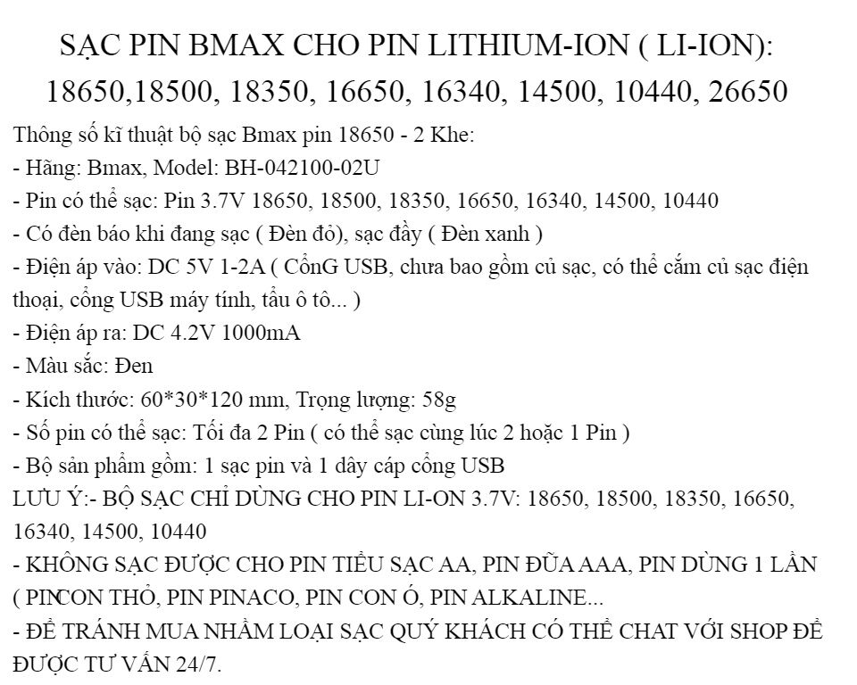 Sạc Pin 18650 Cao Cấp ( Có Đèn Báo Khi Sạc Đầy )