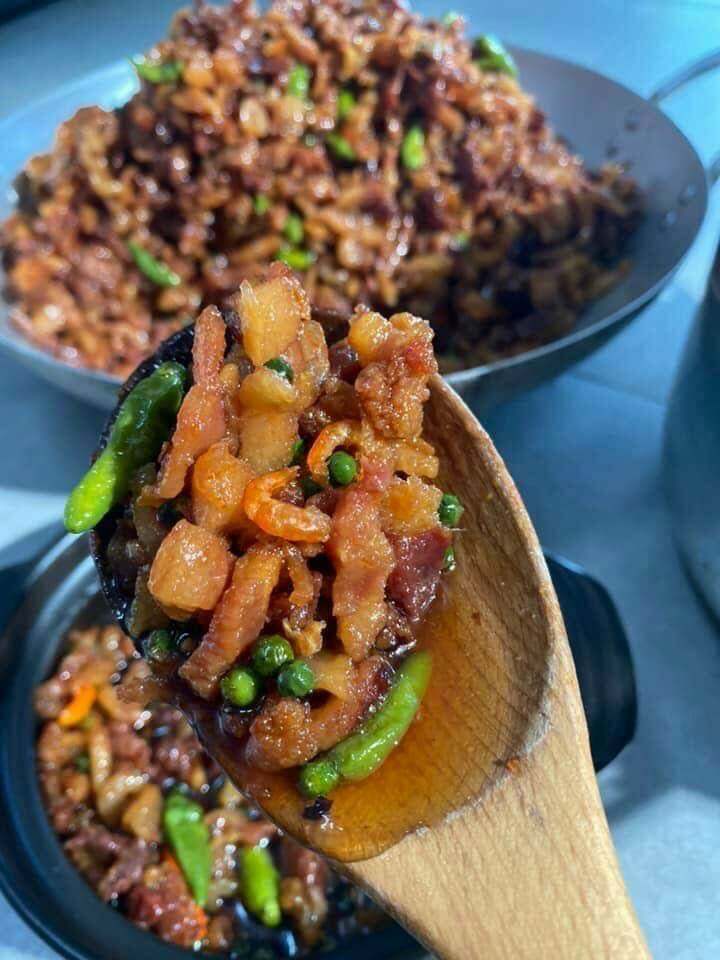 kho quẹt ba rọi tóp mỡ tôm khô nhà làm