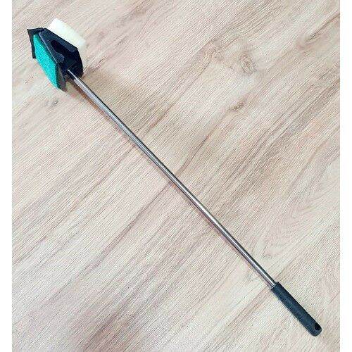 Cây Lau Kính Hồ Cá Đầu Lau 2 Mặt Cán Dài 42cm Inox