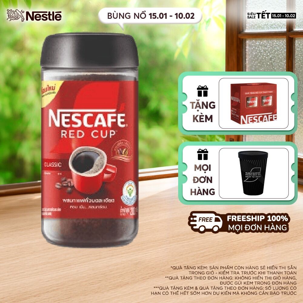 [ƯU ĐÃI THÁNG 2] Cà phê hòa tan kết hợp cà phê rang xay NESCAFÉ® RED CUP (hũ 200g)