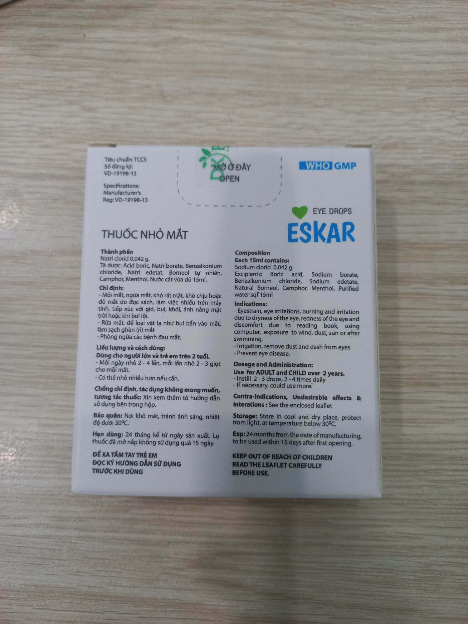 Thuốc nhỏ mắt Eskar