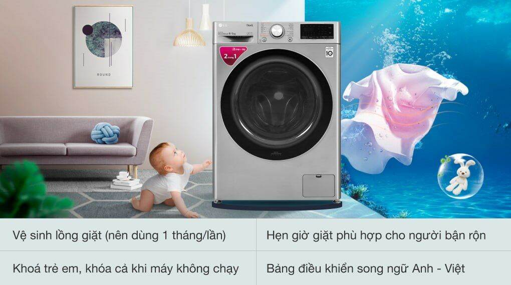 MÁY giặt SẤY INVERTER FV1409G4V 9KG Truyền động trực tiếp. thumbnail