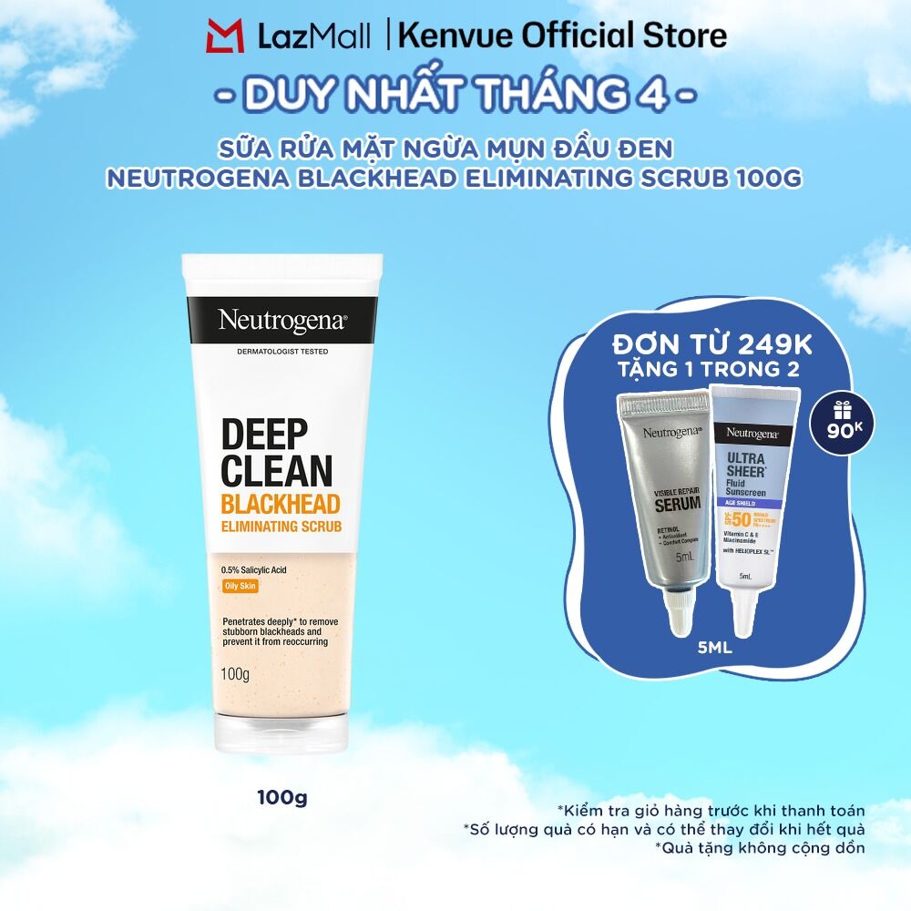 Sữa rửa mặt Ngừa Mụn Đầu Đen Neutrogena Blackhead Eliminating Scrub 100g