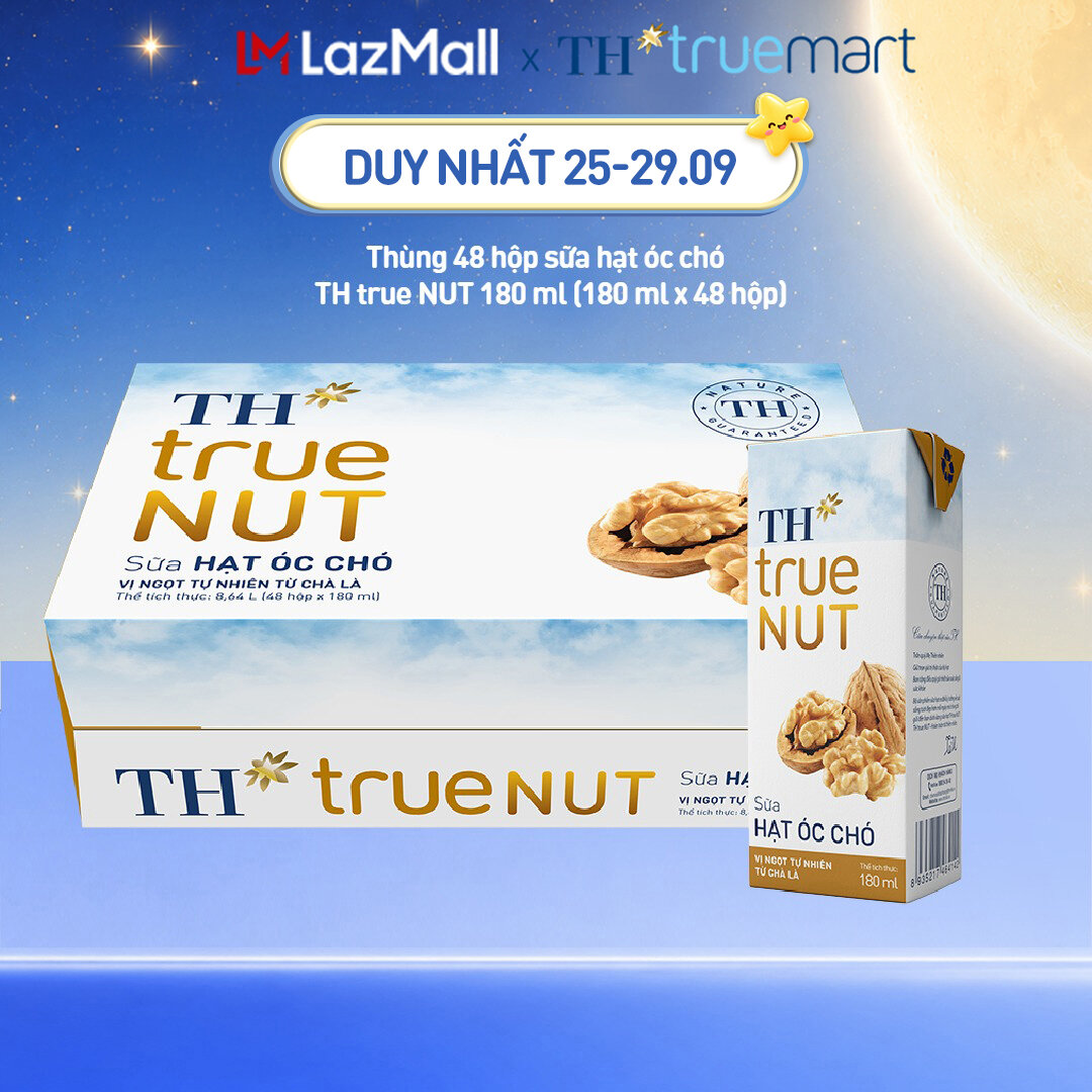 Thùng 48 hộp sữa hạt óc chó TH true NUT 180 ml (180 ml x 48)