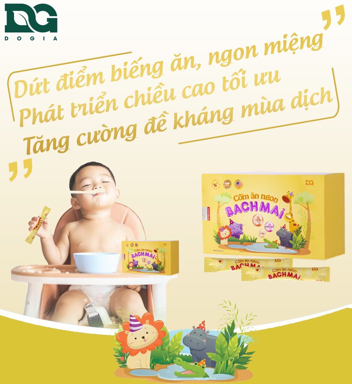 Cốm ăn ngon Bạch Mai new giúp bé ăn ngon chóng lớn hộp 30 gói