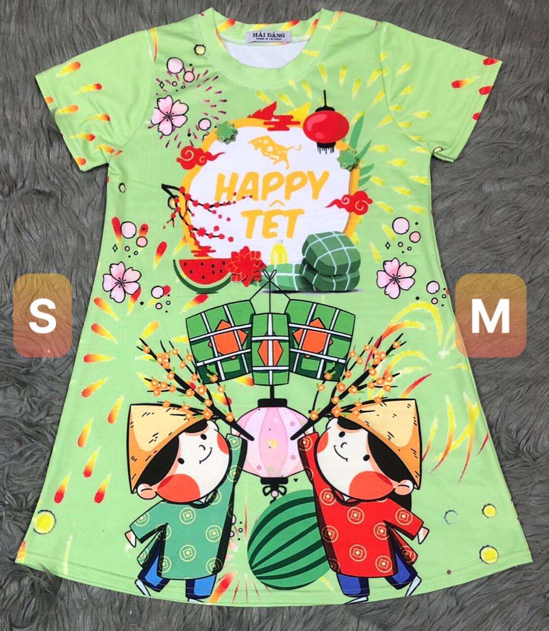 Đầm tết vay be gai