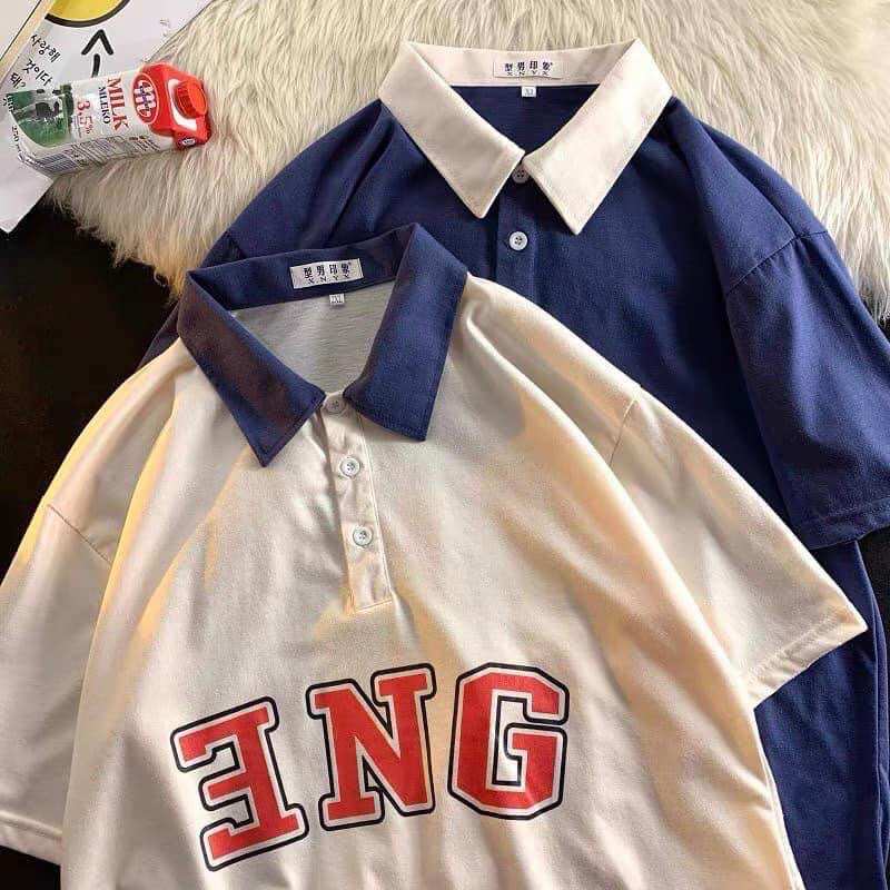 Áo polo form rộng tay lỡ - ENG
