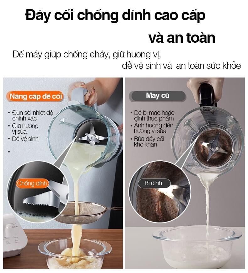 MÁY LÀM SỮA HẠT MẪU ĐẾ TRÒN MỚI NHẤT KÈM BÌNH TRÀ CAO CẤP