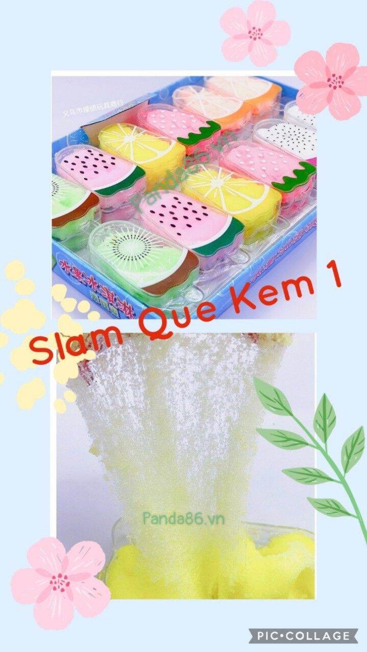 Slime slam mây - slam trái cây - slam milky kẹo - slam que kem sữa - slam trái cây - slam kim tuyến kèm xốp - đồ chơi giúp giải stress - an toàn cho bé
