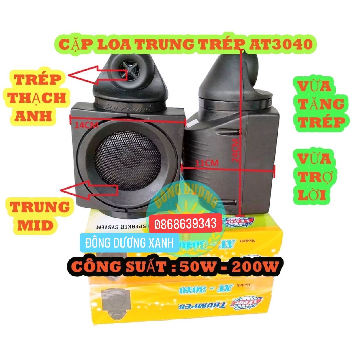 Loa trợ lời at3040 giá 1 đôi - loa gồm 1 mid + 1 treble