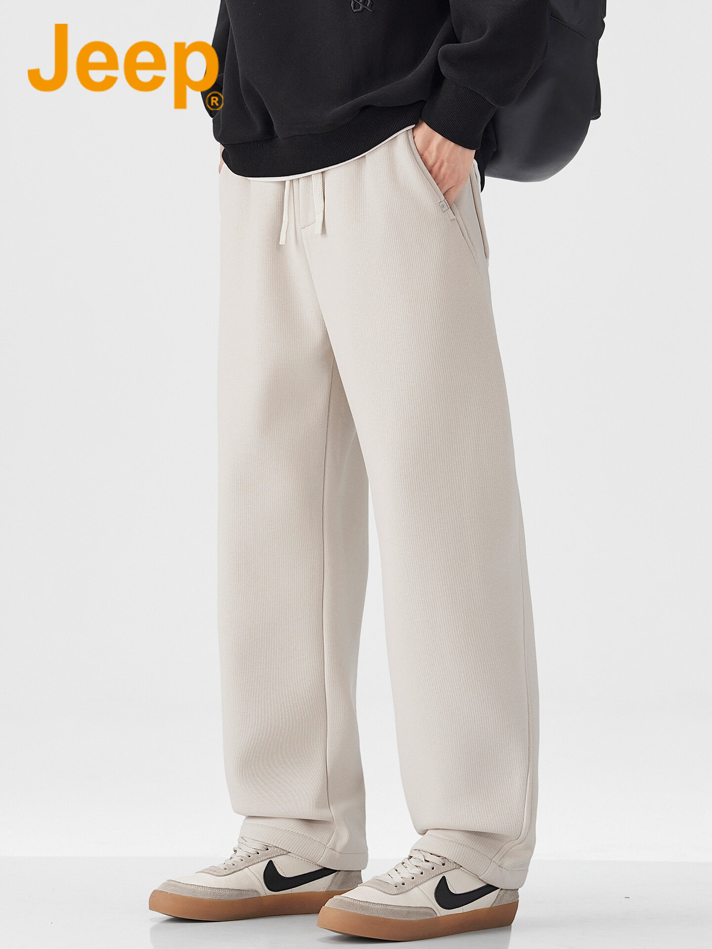 Jeep | Spring New Knit Jogger Pants for Men Retro Casual Loose Straight Giá 1,393,000 Đồng*Miễn phí vận chuyển