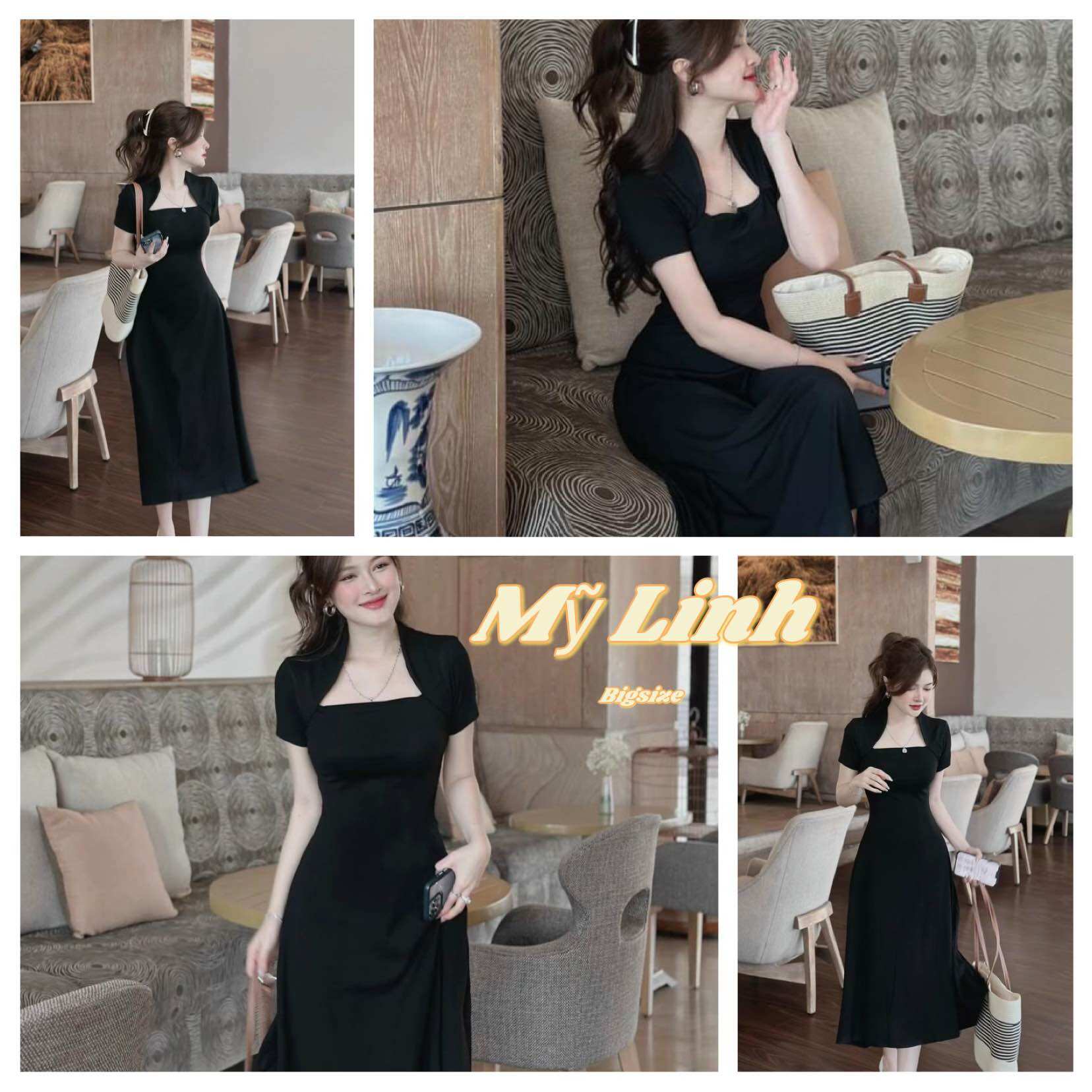 (55-90kg) Đầm thun maxi Bigsize đi chơi thanh lịch (1086)