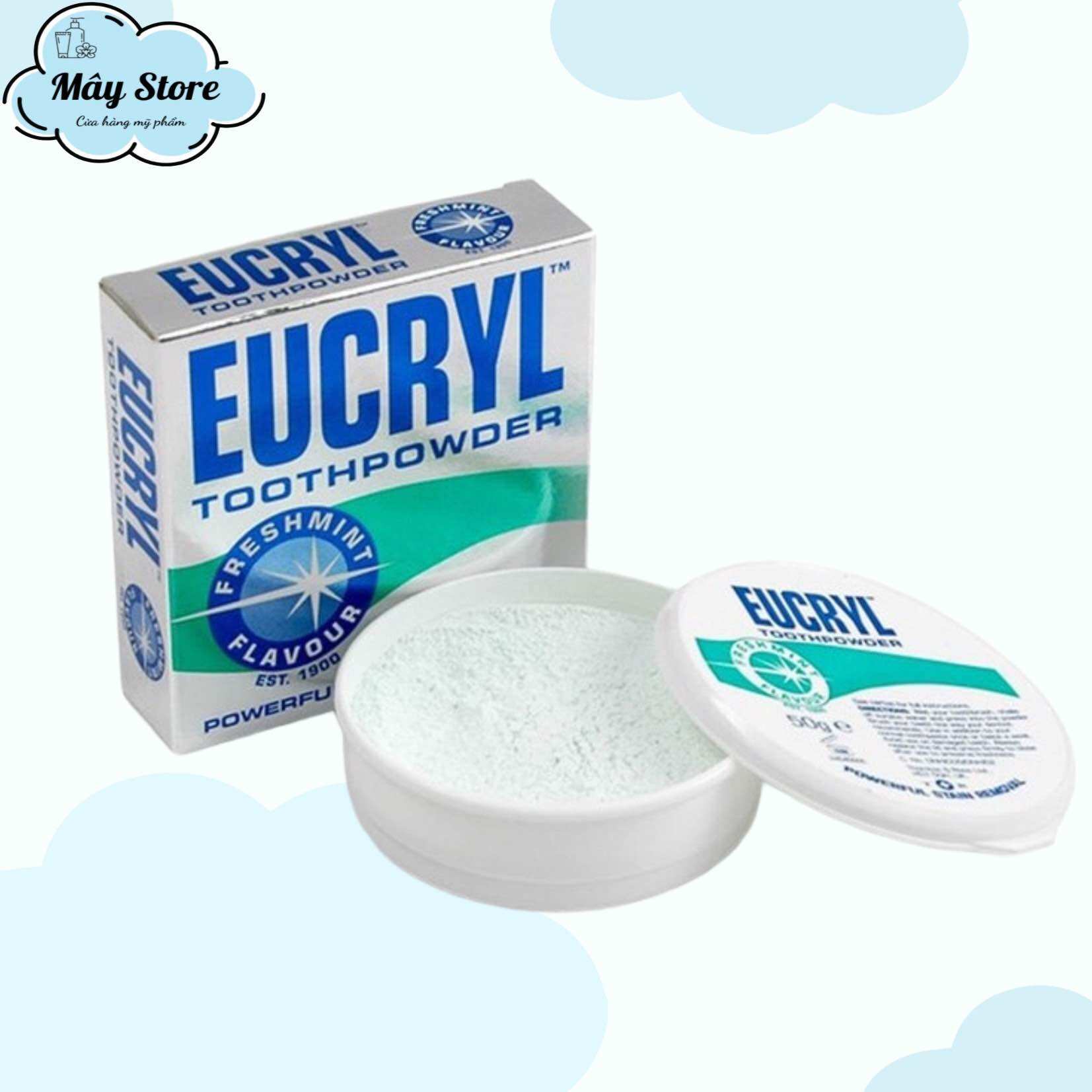 Combo kem đánh răng 62g và bột tẩy trắng răng Eucryl 50g