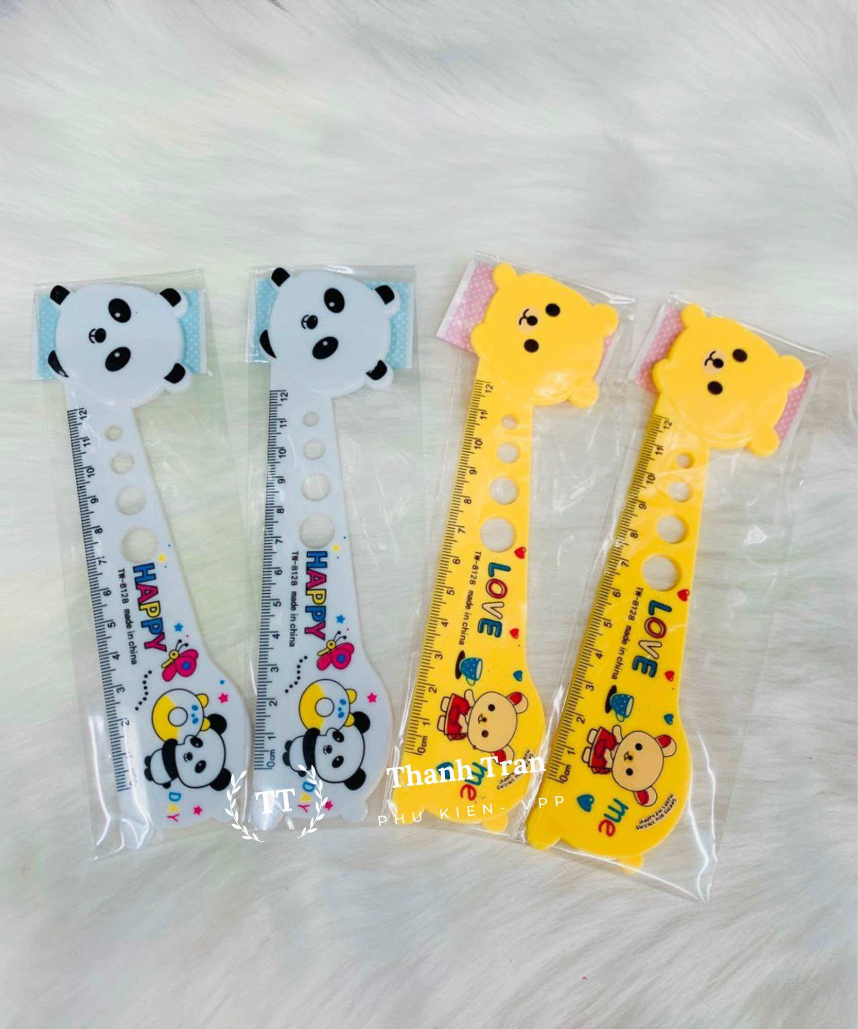 Thước kẻ nhựa 15cm kiểu hình con gấu