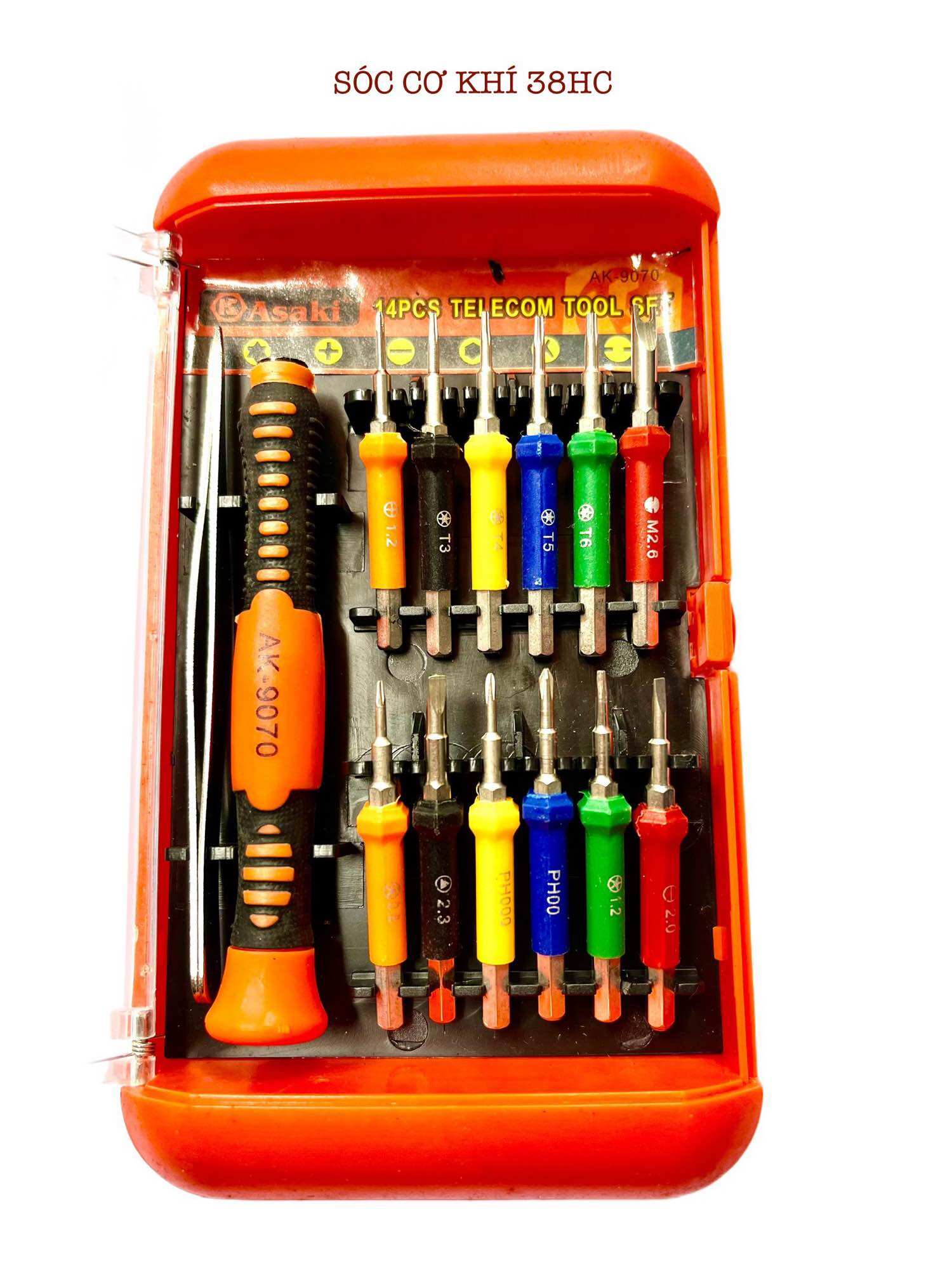 Bộ tua vít điện tử asaki 9070 14ct