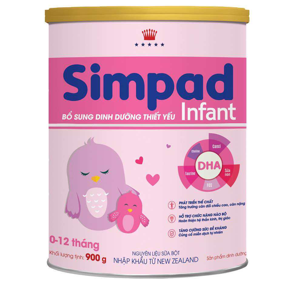 Sữa bột Simpad Infant 900g cho bé từ 0 đến 12 tháng tuổi