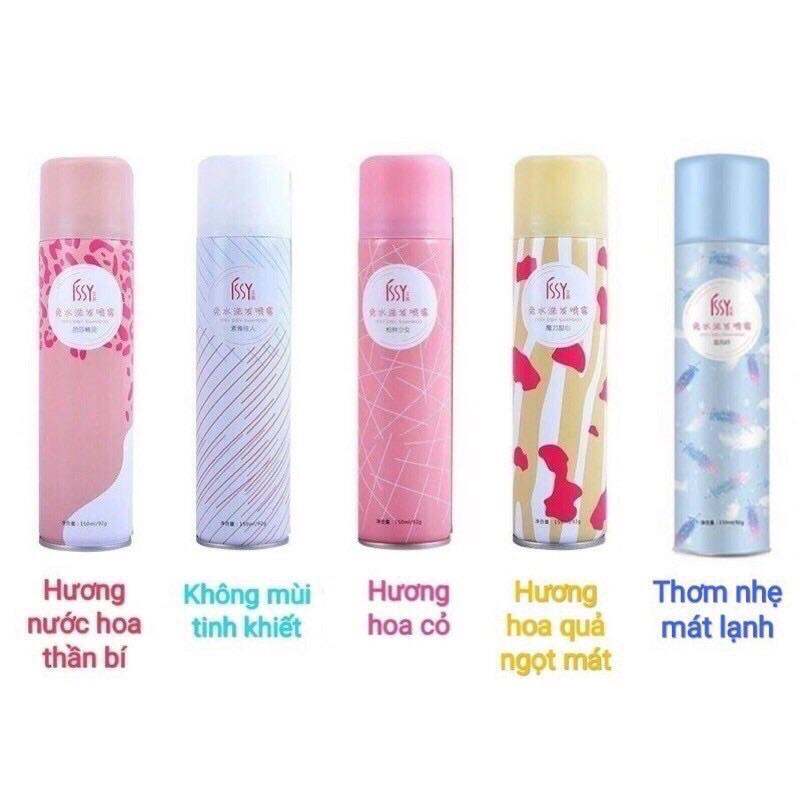 Xịt gội khô ISSY không bết tóc, hương thơm mát chai 150ml