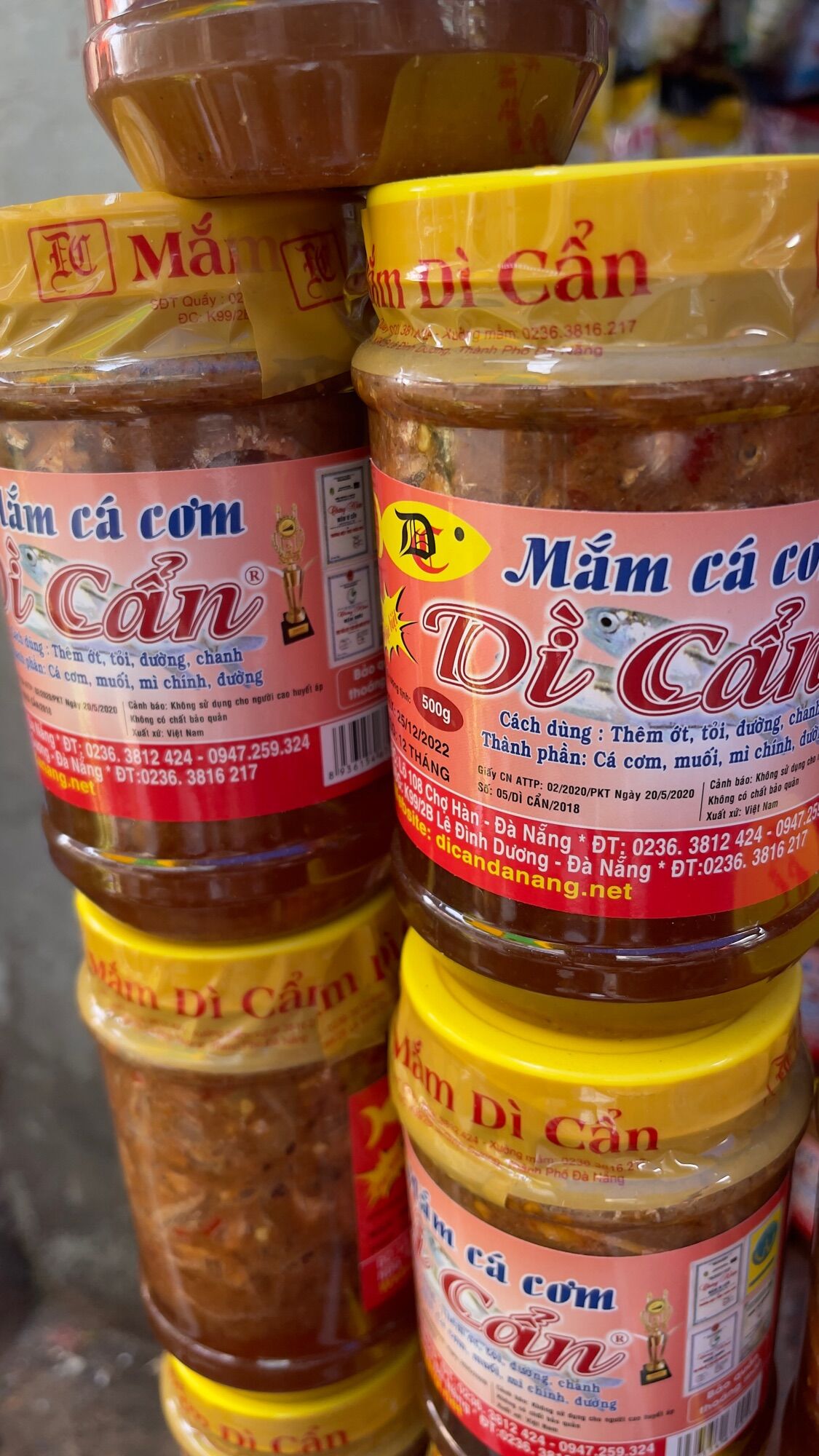Mắm cá cơm dì cẩn đặc sản Đà Nẵng hủ 500g