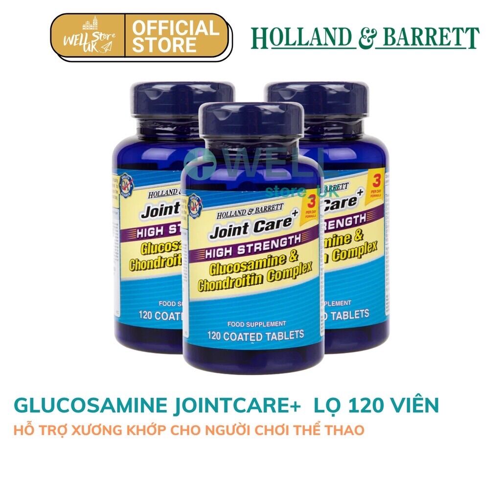 UK-Holland&Baret- Viên uống Glucosamine Joint Care lọ 120 viên cải thiện xương khớp hiệu quả