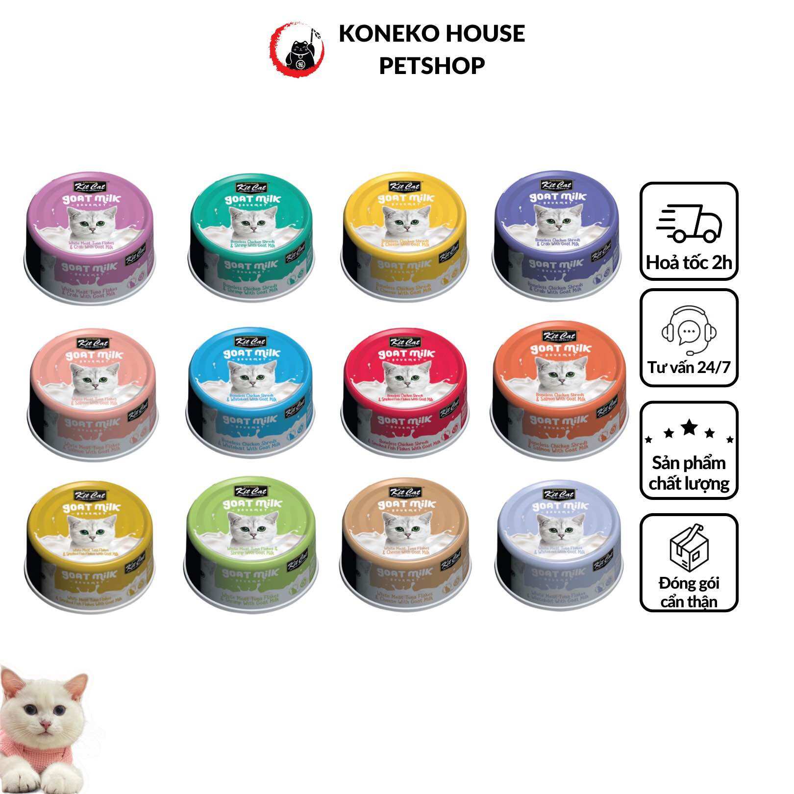 Thức ăn cho mèo - Pate Kitcat sữa dê 70gr