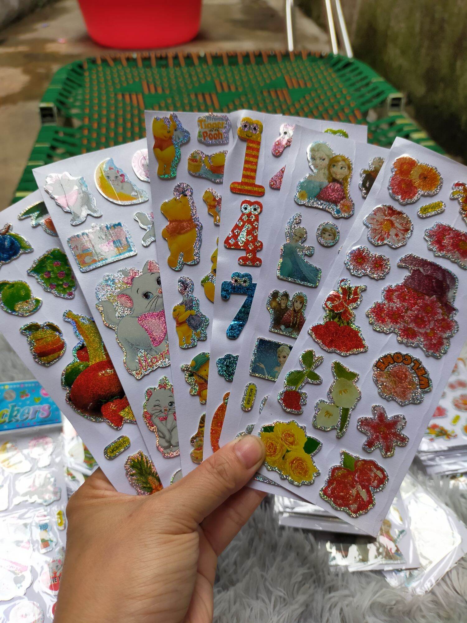 combo 10 tờ dán nổi sticker điện thoại đủ hình