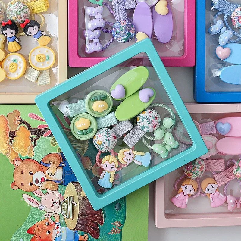 Set 10 món phụ kiện kẹp tóc, nơ cột tóc, cài tóc cho bé gái