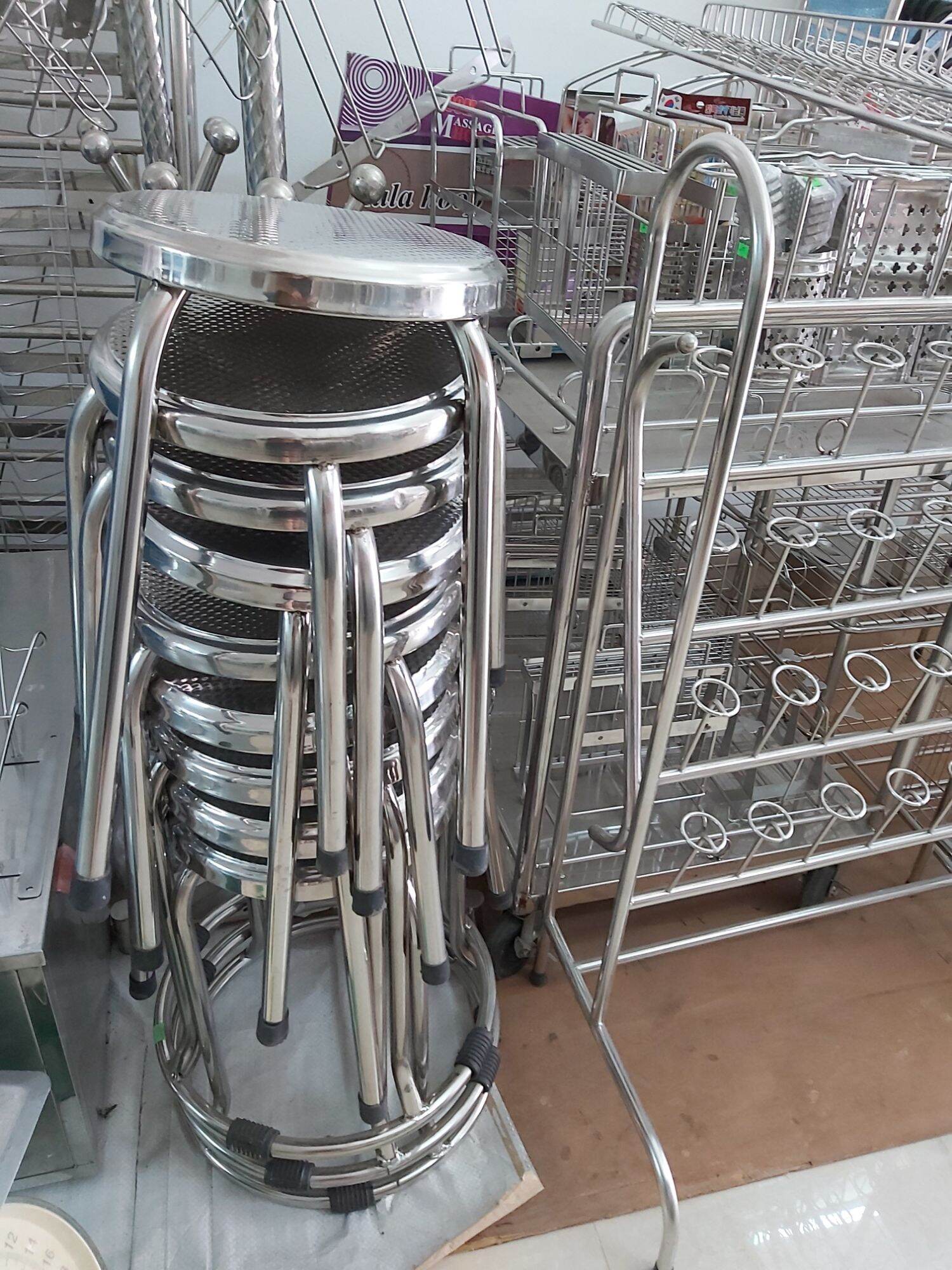 Ghế đôn inox cao 35cm
