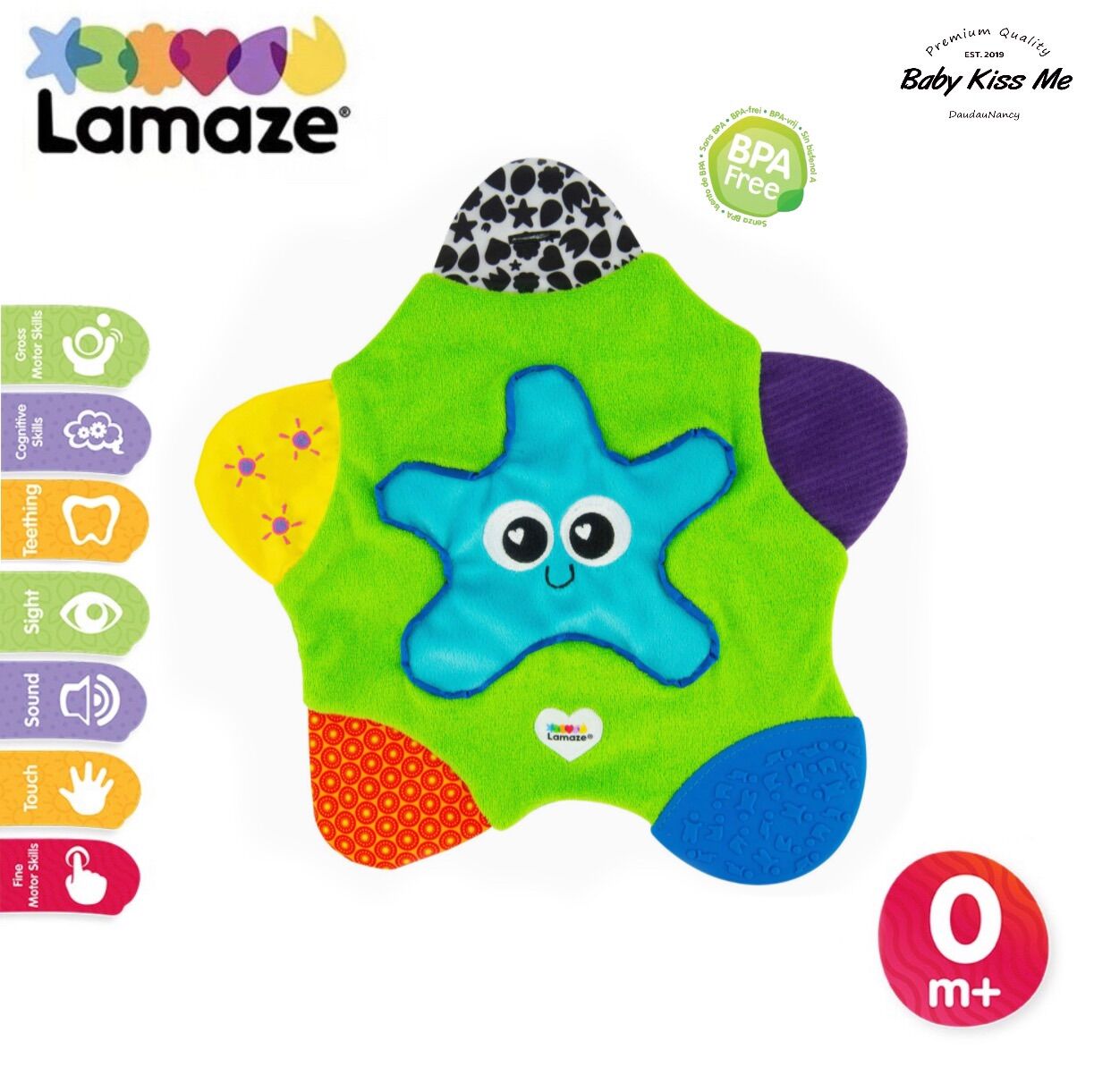 Khăn Gặm Nướu Kèm Đồ Chơi Tương Tác Phát Triển Giác Quan Cho Bé - Lamaze Sammy The Starfish Blankie