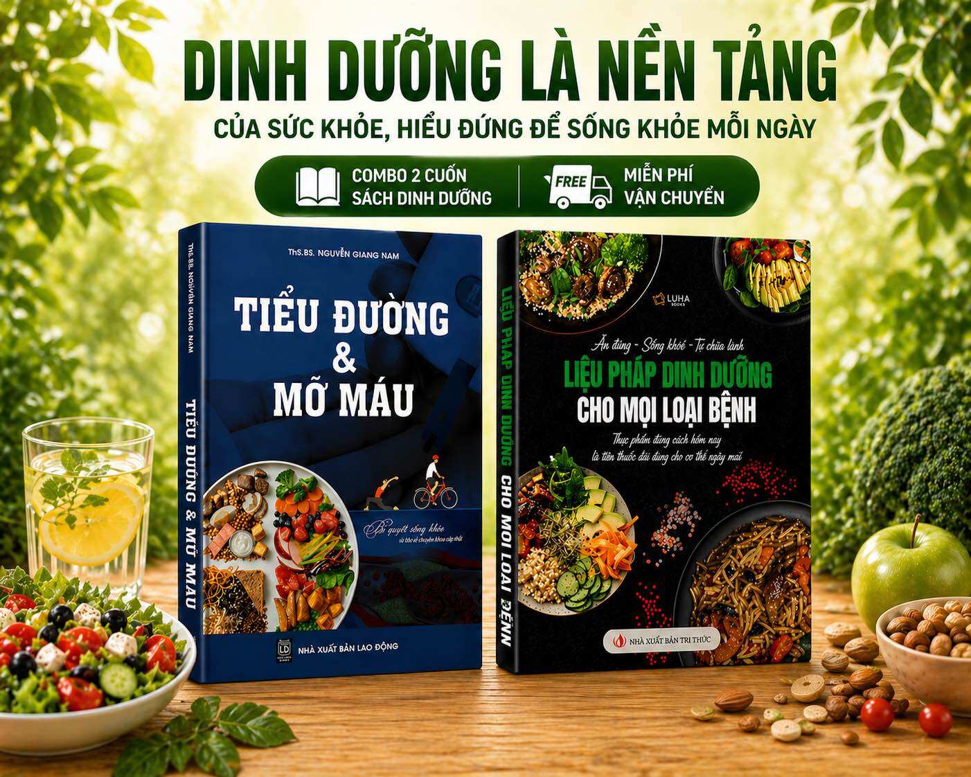 Sách - Combo 2 cuốn: Liệu pháp dinh dưỡng + Tiểu đường mỡ máu