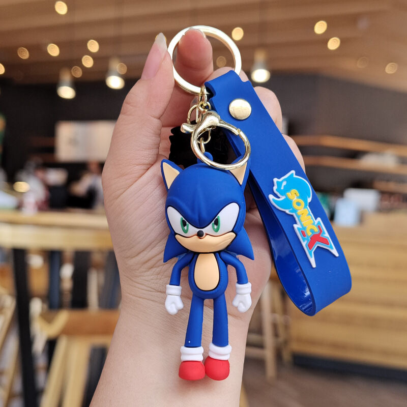 Sonic Anime Silicon Móc Khóa Hoạt Hình Dễ Thương Hình Mặt Dây Chuyền Túi Quyến Rũ Cặp Đôi Món Quà Tr