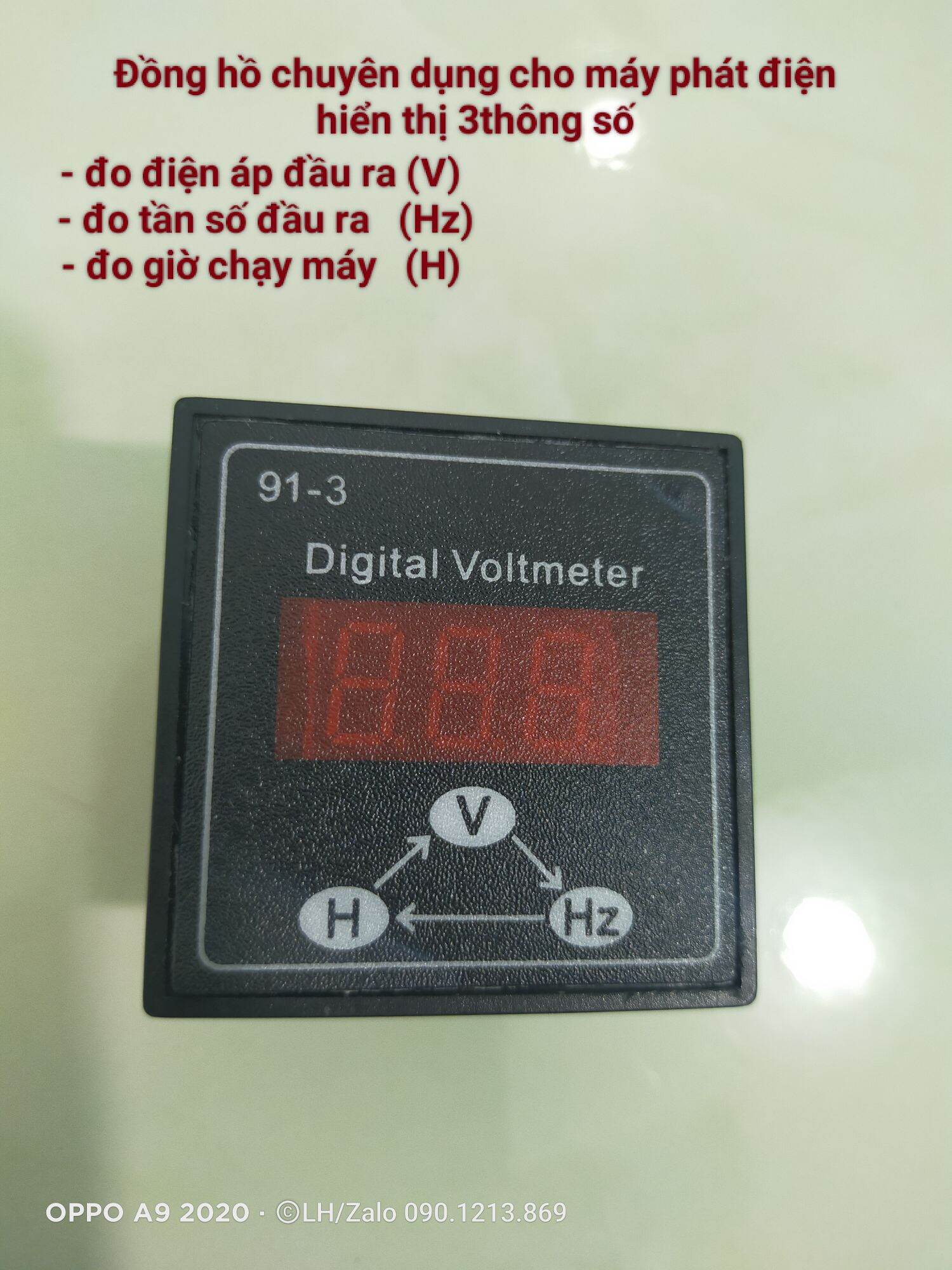 Đồng hồ 3T 91-3 dùng cho máy phát điện, đồng hồ đo điện cho máy phát điện 220v, đồng hồ hiển thị 3 thông số cho máy phát điện 2kw 3kw 5kw 7kw 10kva 100kva, đồng hồ đo vôn đo tần số đo giờ hoạt động cho máy phát điện 220vôn,đồng hồ chuyên dụng máy phát