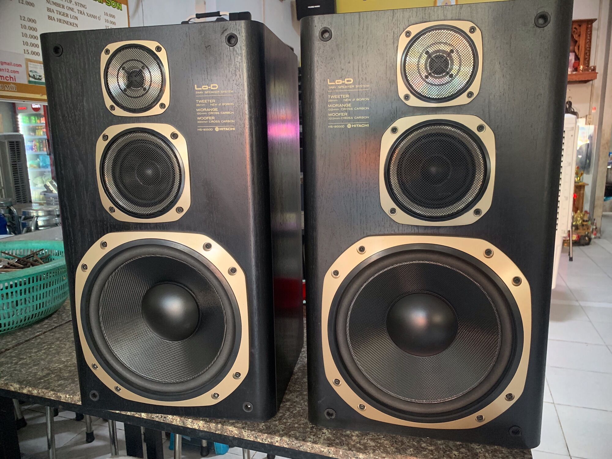 Freeship Cặp Loa Lo-D hitachi CS-400w/1cặp Bass 32cm màng carbon 
