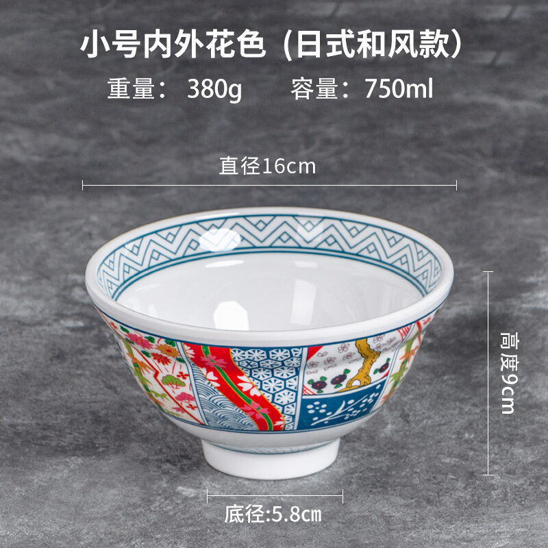Bát melamine kiểu nhật, bộ đồ ăn sáng tạo dày dặn, bát mì ramen kiểu nhật, bát cơm hầm thịt bò jiye, bát mì thương mại