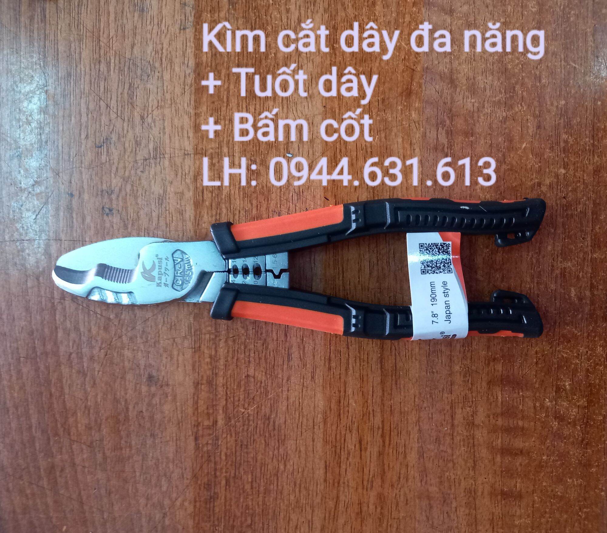 Kìm cắt đa năng. cắt dây + tuốt + bấm cốt cao cấp