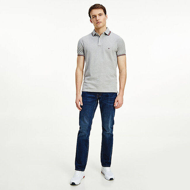 TOMMY HILFIGER  - Áo Polo Nam Tay Ngắn Core Tommy Tipped Slim Polo MW0MW13080P92
