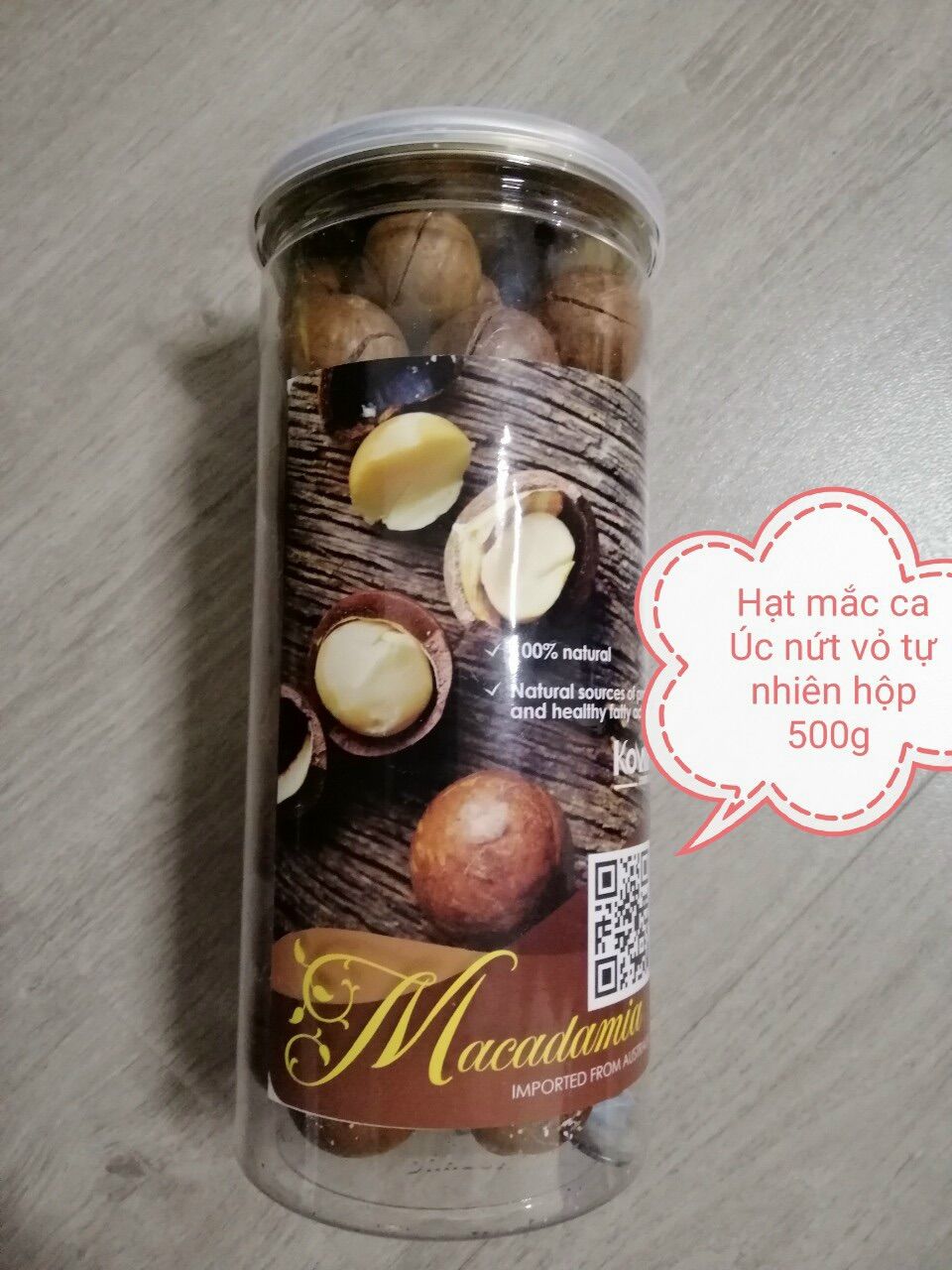 Hạt macca úc hộp 500g loại 1 cao cấp - kèm dụng cụ tách vỏ