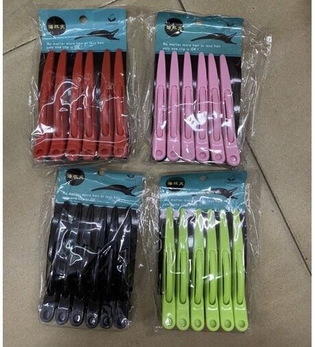 Vỉ 6 kẹp cắt tóc cá heo dùng để kẹp tóc cắt tóc uốn ép nhuộm duỗi kẹp được làm bằng nhựa chắc chắn lò so đàn hồi dễ kẹp