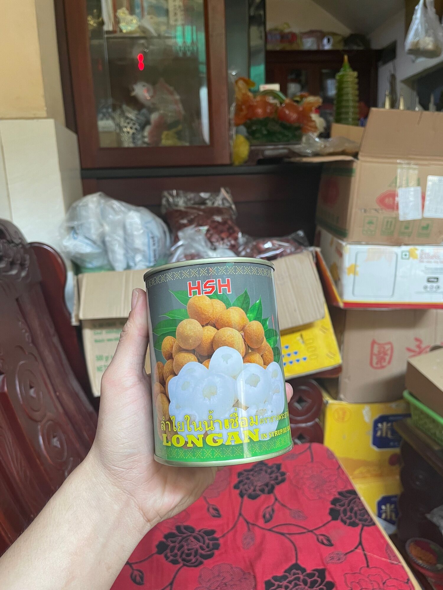 Nhãn ngâm nước đường lon
