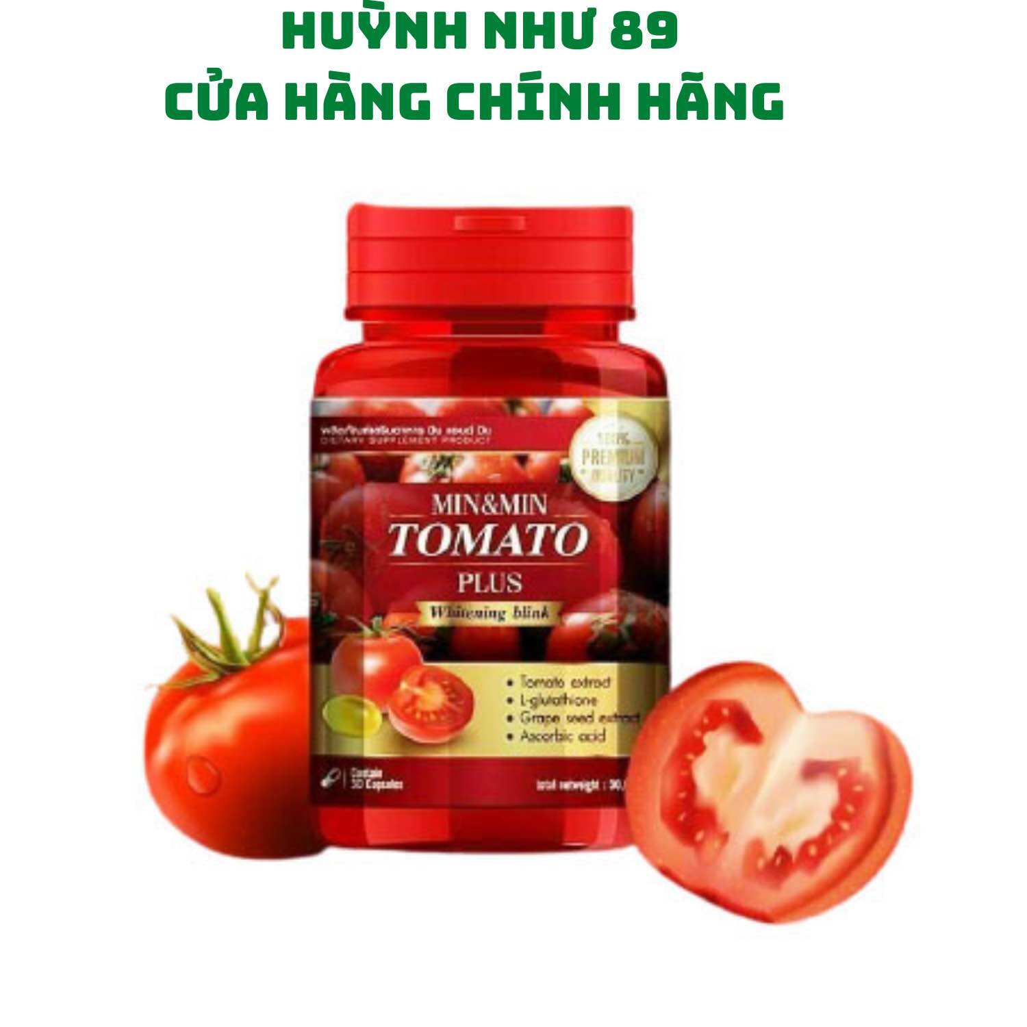 [Chính hãng]Viên uống trắng da min and min Tomato Plus Whitening Blink Thái Lan hộp 30 viên