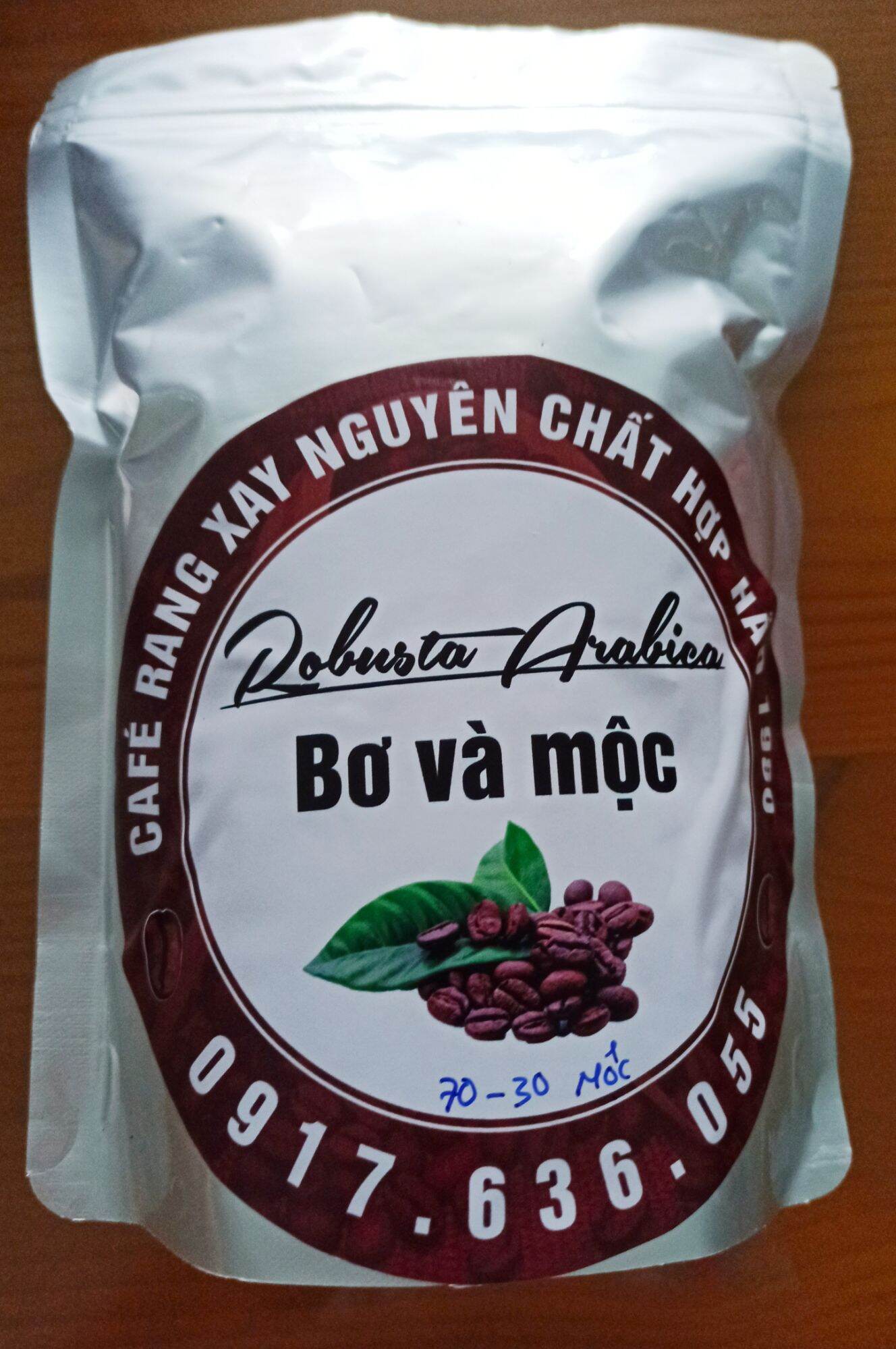 Cafe rang mộc. 70% robusta & 30% arabica