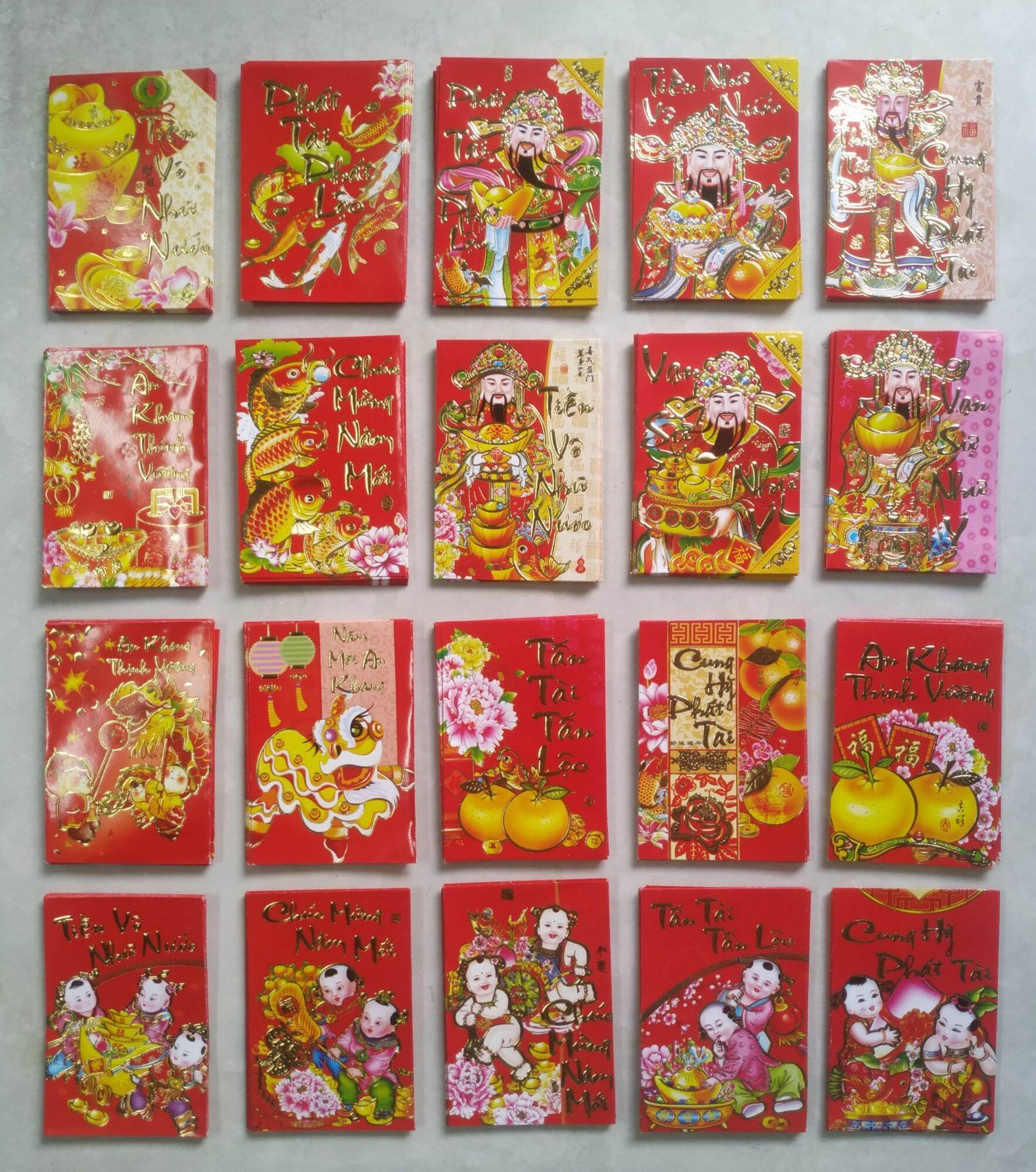 [HCM]COMBO 2000 BAO LÌ XÌ NHỎ NHŨ VÀNG KT 6.5X9.5CM