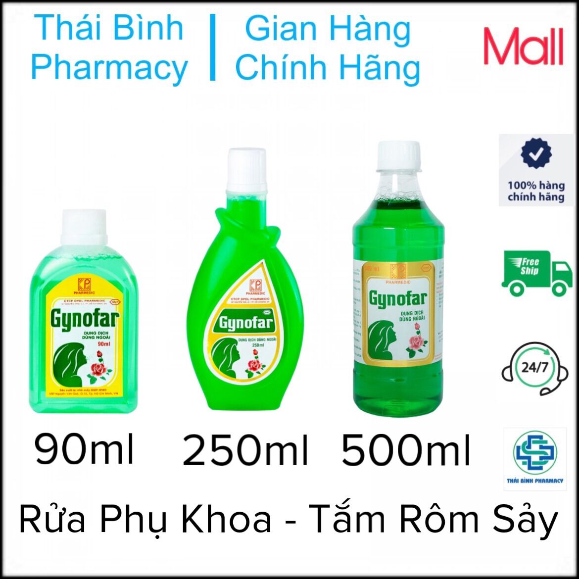 Gynofar - 3 kích cỡ 90ml, 250ml, 500ml